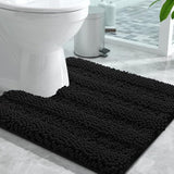 2PC Black Soft Cozy Plush Chenille Bath Mat Set - Crazy Like a Daisy Boutique #