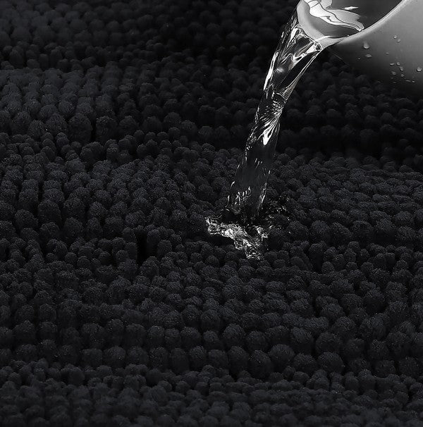 2PC Grey Soft Cozy Plush Chenille Bath Mat Set - Crazy Like a Daisy Boutique #