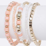 Mix Beads Layered Stretch Bracelet Set - Crazy Like a Daisy Boutique #
