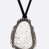 Oversize Stone Pendant Long Necklace Set - Crazy Like a Daisy Boutique #