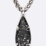 Stone Teardrop Pendant Rope Chain Western Necklace - Crazy Like a Daisy Boutique #