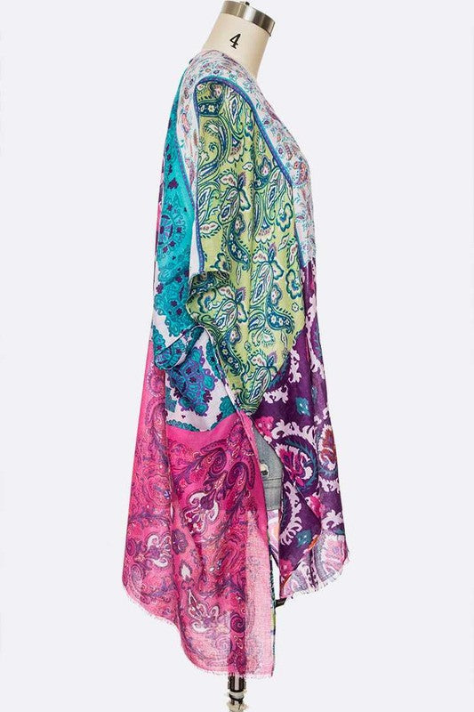 Mix Print Tribal Kimono Cardigan - Crazy Like a Daisy Boutique #