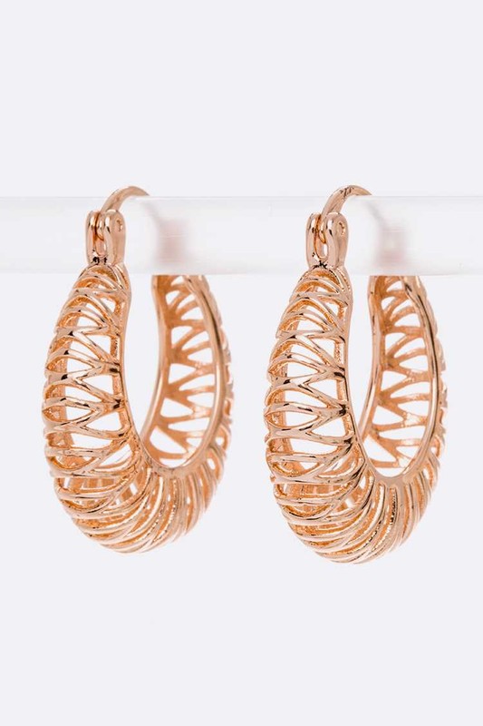 Laser Cut Iconic Stainless Steel Hoop Earrings - Crazy Like a Daisy Boutique #