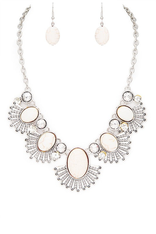 Iconic Western Compressed Stone Statement Necklace