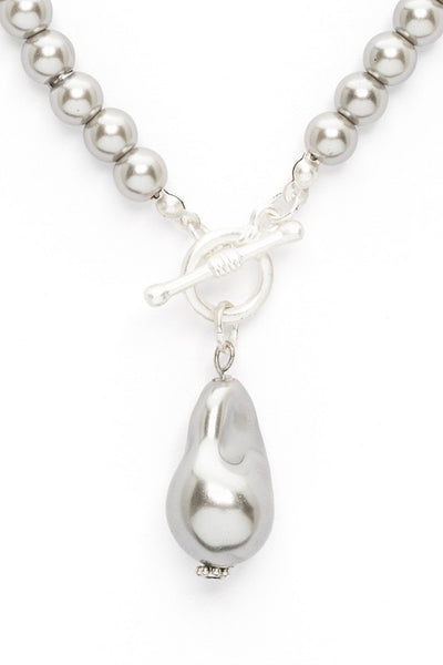 Organic Pearl Drop Toggle Pearl Necklace