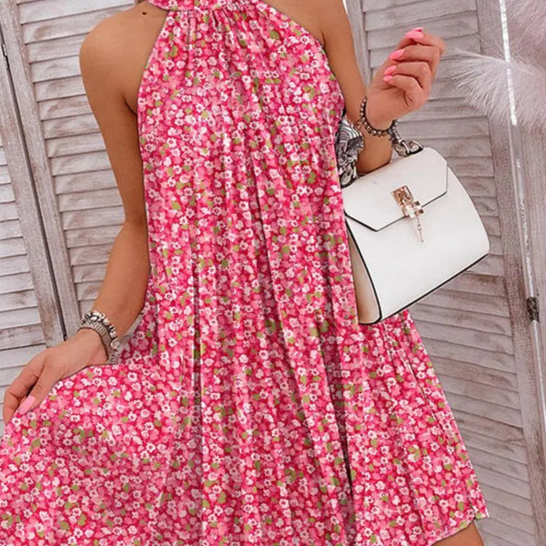 Printed Mock Neck Sleeveless Dress - Crazy Like a Daisy Boutique #