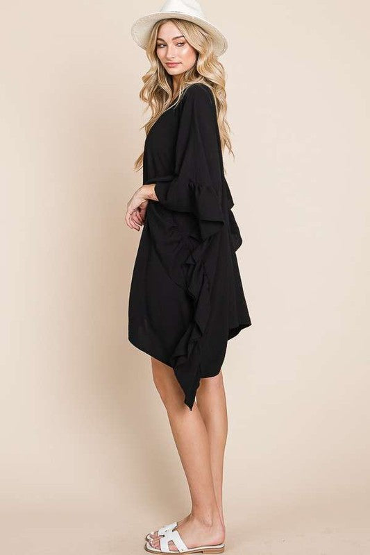 Wide sleeves ruffle kimono KRT1650-1 - Crazy Like a Daisy Boutique #