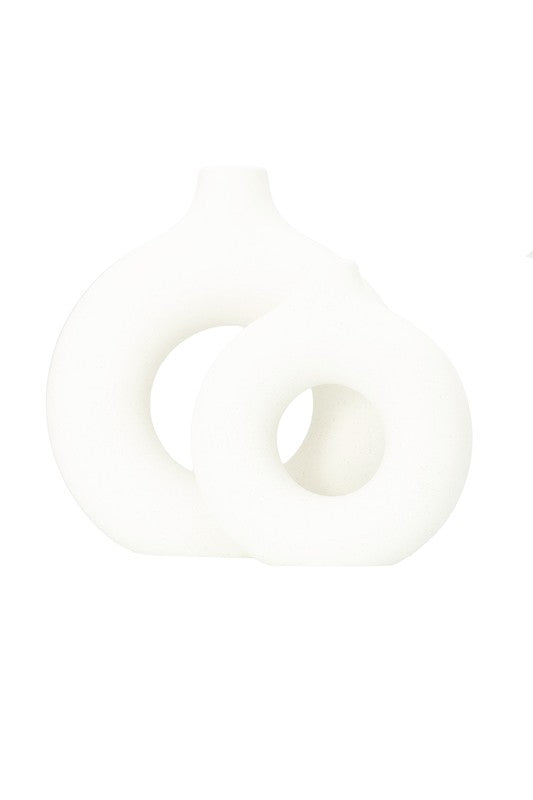 Modern Ceramic Vase Round Shape - 2 pcs/set - Crazy Like a Daisy Boutique #