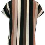 Striped Notched Short Sleeve Blouse - Crazy Like a Daisy Boutique #