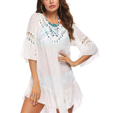 Backless Cutout Three-Quarter Sleeve Cover Up - Crazy Like a Daisy Boutique #