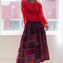 ODDI Full Size Printed Tiered Maxi Skirt