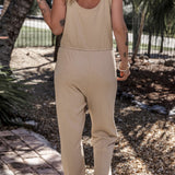 Drawstring Notched Wide Strap Jumpsuit - Crazy Like a Daisy Boutique #