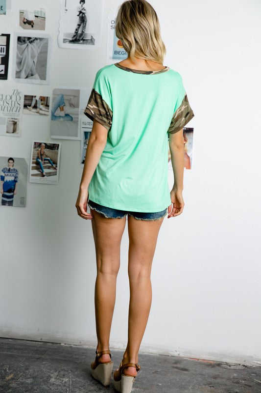SOLID CAMOUFLAGE MIXED TOP