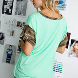 SOLID CAMOUFLAGE MIXED TOP - Crazy Like a Daisy Boutique #