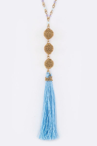Chain Balls & Tassel Necklace