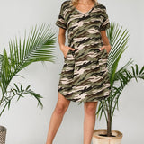 PLUS CAMOUFLAGE SHIFT DRESS - Crazy Like a Daisy Boutique #