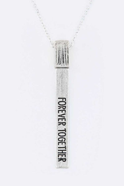 Forever Together Metal Bar Pendant Necklace Set