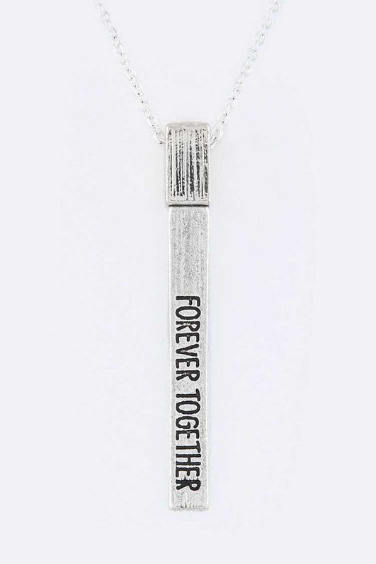 Forever Together Metal Bar Pendant Necklace Set
