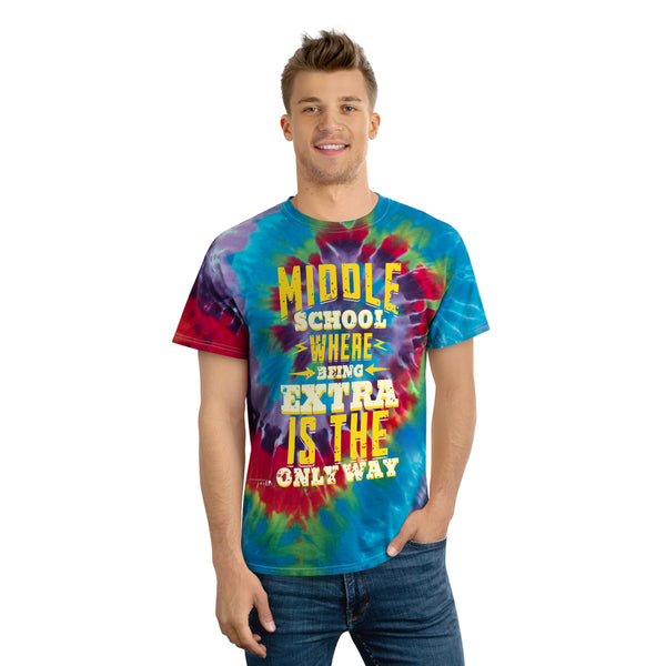 Middle School Being Extra - Tie-Dye Tee, Spiral