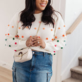 Candy Buttons Pom Detail Sweater - Crazy Like a Daisy Boutique