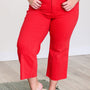 Lisa High Rise Control Top Wide Leg Crop Jeans in Red
