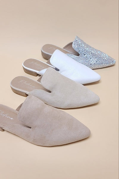 GEM-39 - POINTED TOE SLIP ON MULE FLATS - Crazy Like a Daisy Boutique #