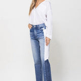 SUPER HIGH RISE STRAIGHT CROP W SIDE BLOCKING PANE - Crazy Like a Daisy Boutique