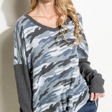 PLUS WAFFLE CAMOUFLAGE TOP - Crazy Like a Daisy Boutique #