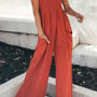 Smocked Spaghetti Strap Wide Leg Jumpsuit - Crazy Like a Daisy Boutique #