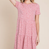 BOMBOM Printed Short Sleeve Mini Dress - Crazy Like a Daisy Boutique #