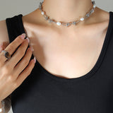 Freshwater Pearl Titanium Steel Necklace - Crazy Like a Daisy Boutique #