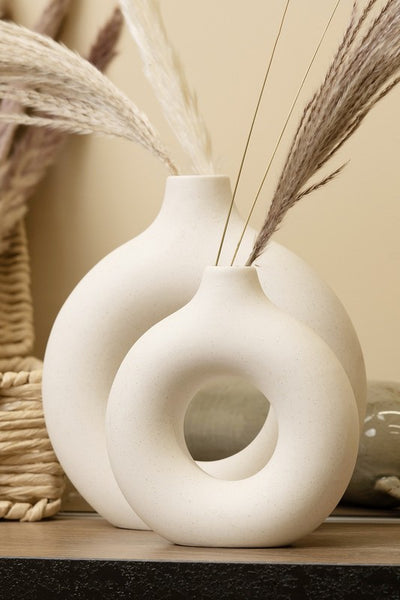 Modern Ceramic Vase Round Shape - 2 pcs/set - Crazy Like a Daisy Boutique #