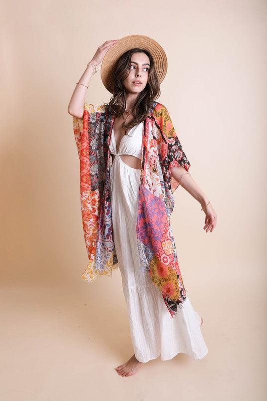 Boho Floral Patchwork Kimono - Crazy Like a Daisy Boutique