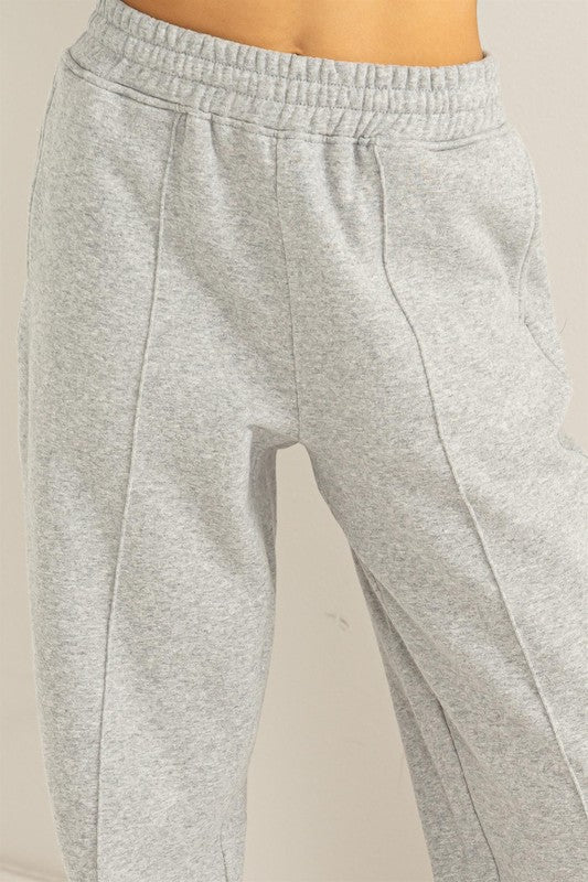Cute Take High-Waisted Pintuck Sweatpants - Crazy Like a Daisy Boutique