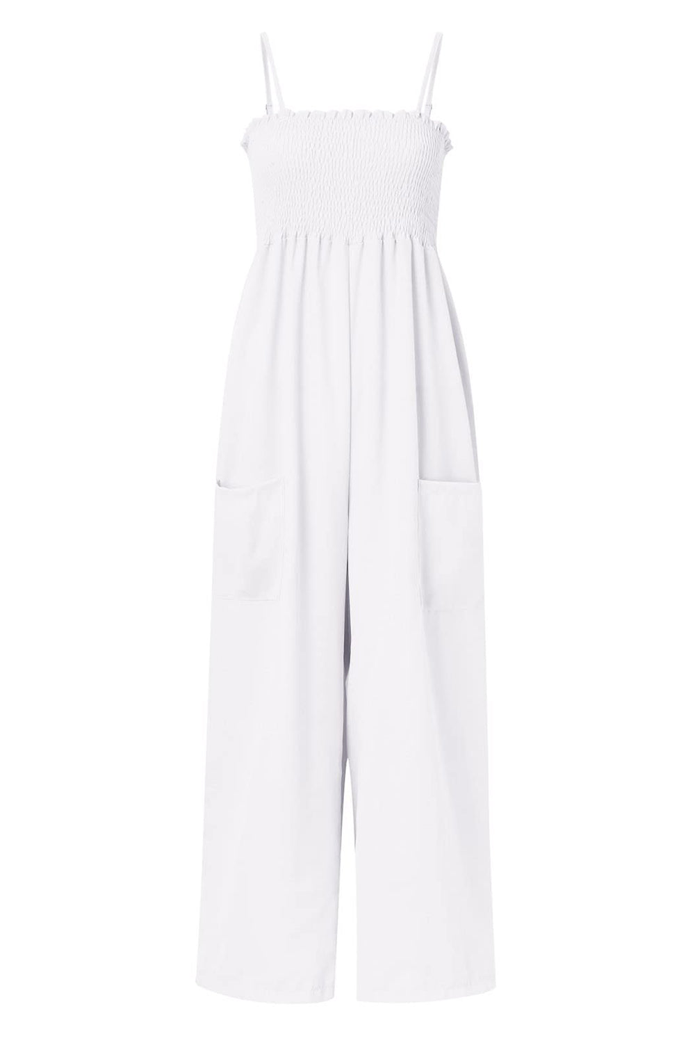 Smocked Spaghetti Strap Wide Leg Jumpsuit - Crazy Like a Daisy Boutique #