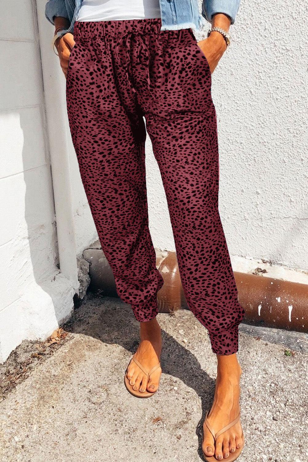 Leopard Print Joggers with Pockets - Crazy Like a Daisy Boutique #