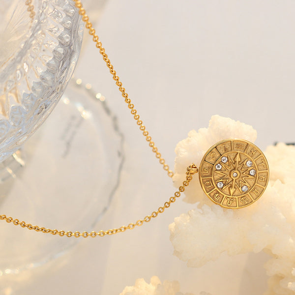 Zircon Titanium Steel Timepiece Shape Necklace - Crazy Like a Daisy Boutique #