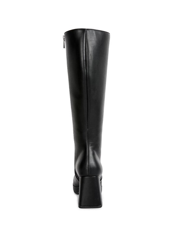 Bouts High Calf Block Heel Boots - Crazy Like a Daisy Boutique