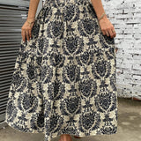 Printed Elastic Waist Maxi Skirt - Crazy Like a Daisy Boutique #
