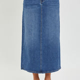 RISEN High Rise Back Slit Denim Skirt - Crazy Like a Daisy Boutique #