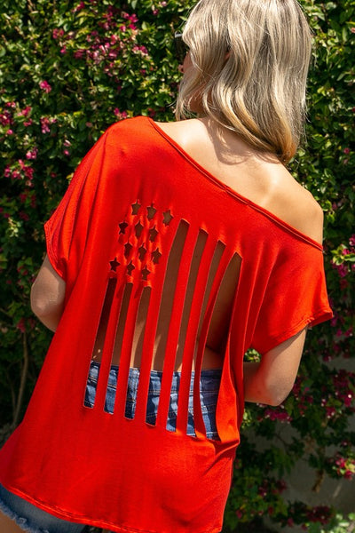 PLUS 4TH OF JULY LASER CUT TOP