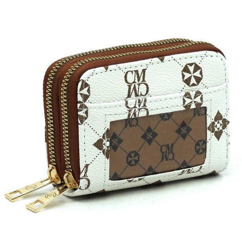 Monogram Accordion Card Holder Zip Wallet - Crazy Like a Daisy Boutique