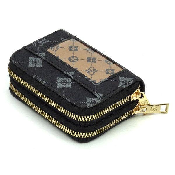 Monogram Accordion Card Holder Zip Wallet - Crazy Like a Daisy Boutique