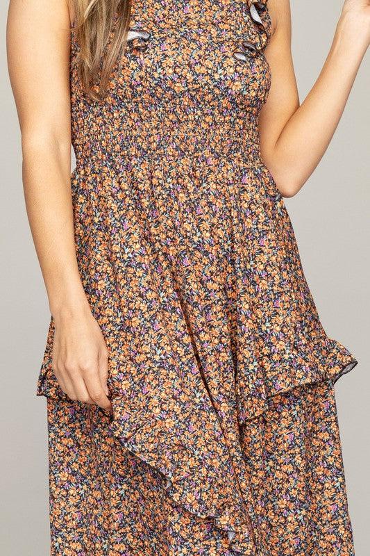 Tiered maxi dress with ruffle trim - Crazy Like a Daisy Boutique
