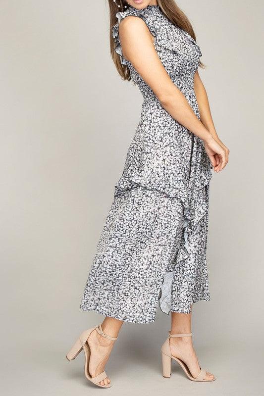 Tiered maxi dress with ruffle trim - Crazy Like a Daisy Boutique