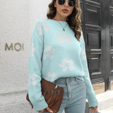 Floral Dropped Shoulder Sweater - Crazy Like a Daisy Boutique