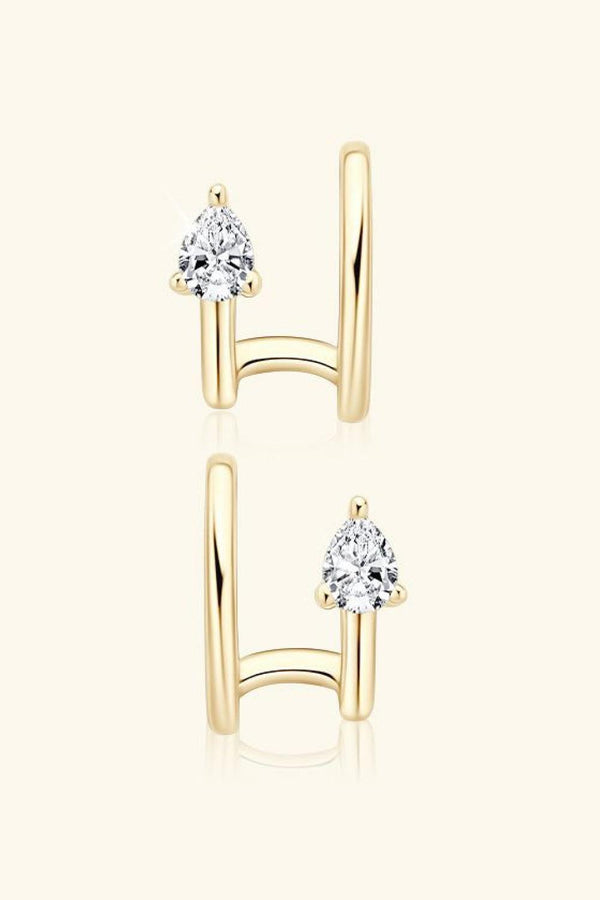 Moissanite 925 Sterling Silver Cuff Earrings - Crazy Like a Daisy Boutique #