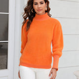 Turtle Neck Long Sleeve Pullover Sweater - Crazy Like a Daisy Boutique