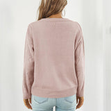 Openwork V-Neck Sweater - Crazy Like a Daisy Boutique