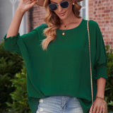 Round Neck Dolman Sleeve Textured Blouse - Crazy Like a Daisy Boutique